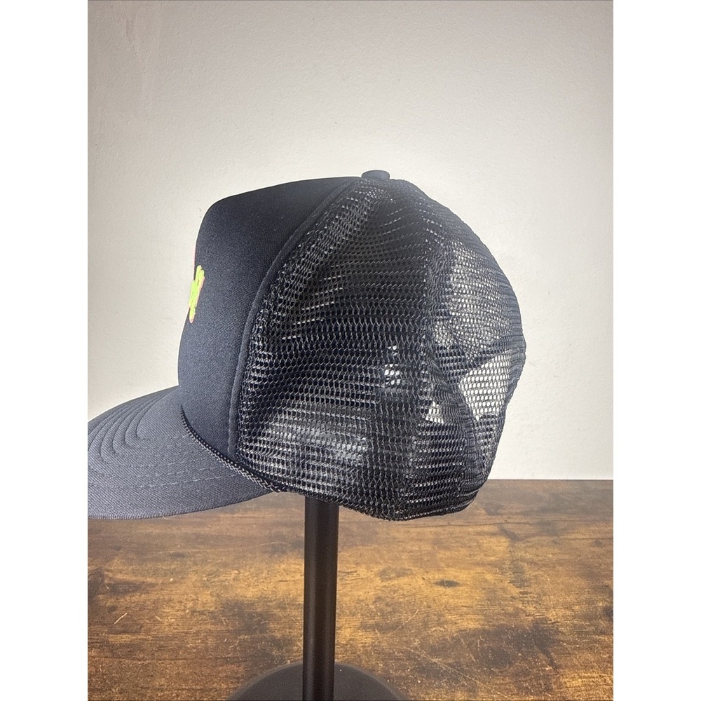 Vintage 1980s Hard Rock Cafe Cancun Foam Trucker Hat Neon Puff Print Corded NEW - Picture 5 of 7